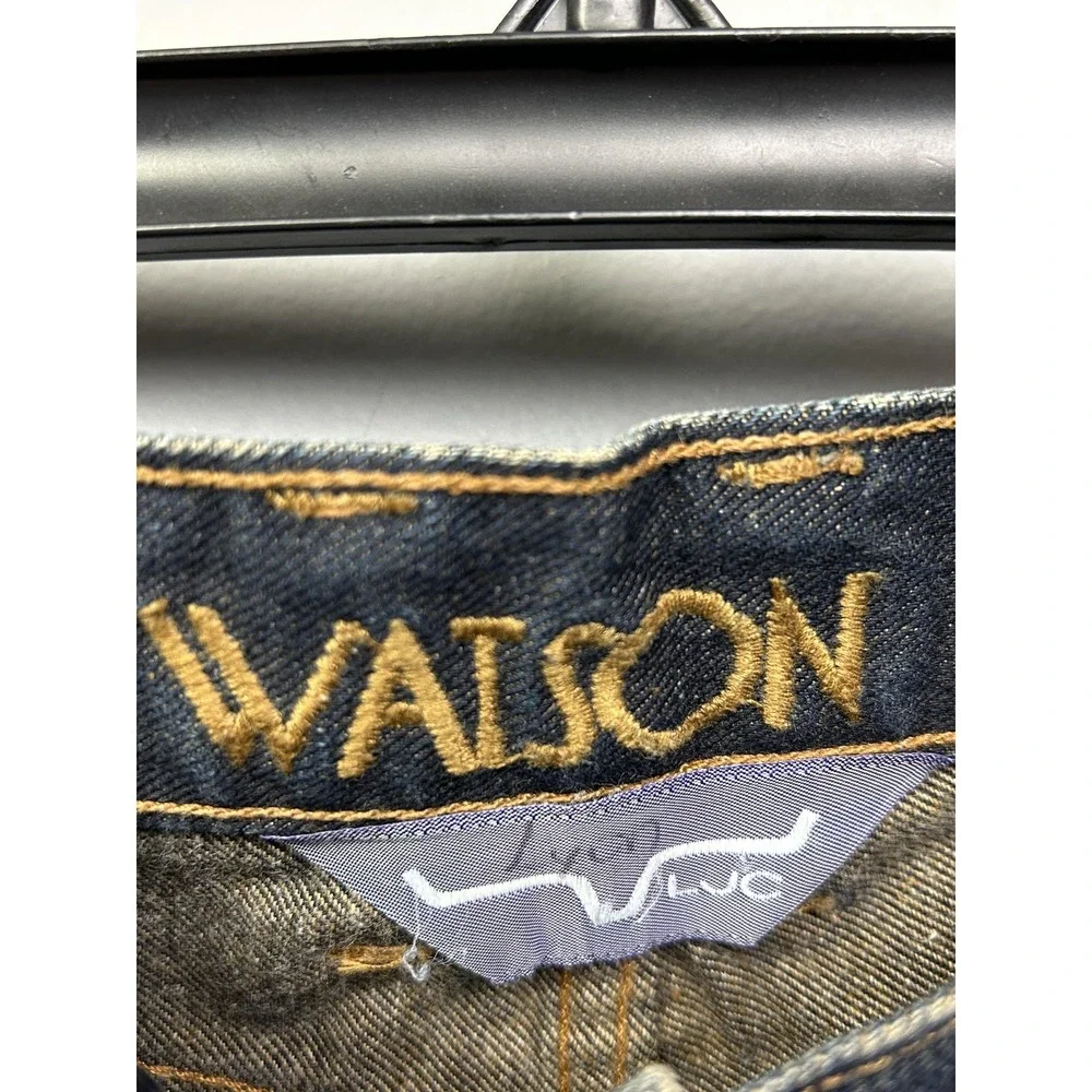 Watson Jeans Mens 38x36 Blue Dark Wash Straight Leg Made In USA Denim Workwear - Picture 4 of 10